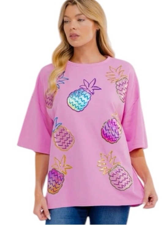 Fantastic Fawn Tops - P120:  FANTASTIC FAWN NEW PINEAPPLES TOP PINK (H29)